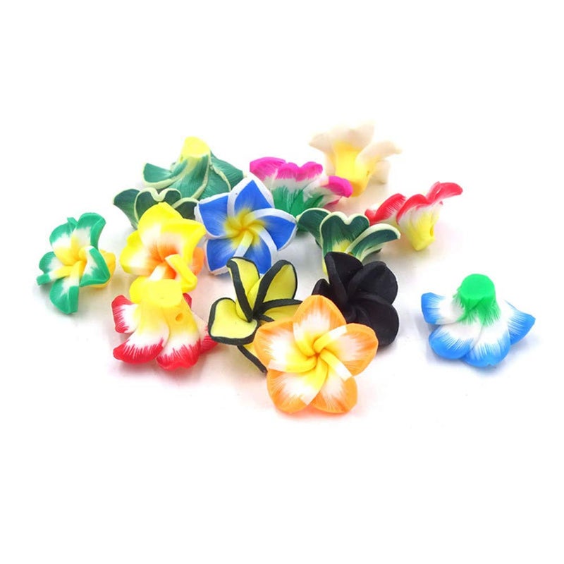 Zhiheng Assorted 50 Pack Tropical Flower Resin Charms Hawaiian Bali Plumeria Flatback Cabochons Flatback Plastic Beads for Miniature Fairy Garden Accessories Scrapbooking Home Decor Supplies - Image 3